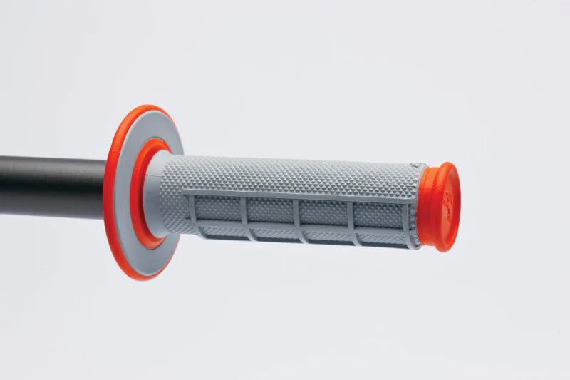 Renthal MX Dual Compound Grips 1/2 Waffle - Grey/ Orange