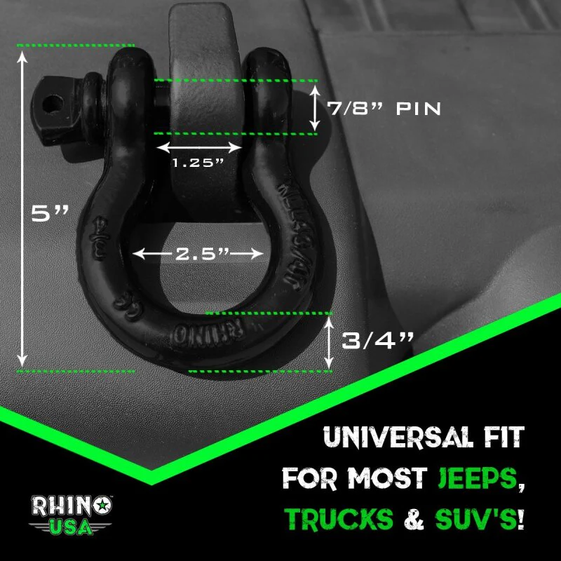 Rhino USA 20Ft Tow Strap/Shackles Combo - Image 3