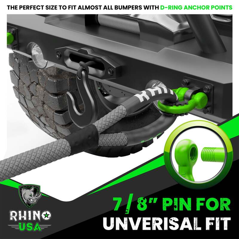 Rhino USA 3/4In D-Ring Shackle Set, Pack Of 2 (Black) - Image 2