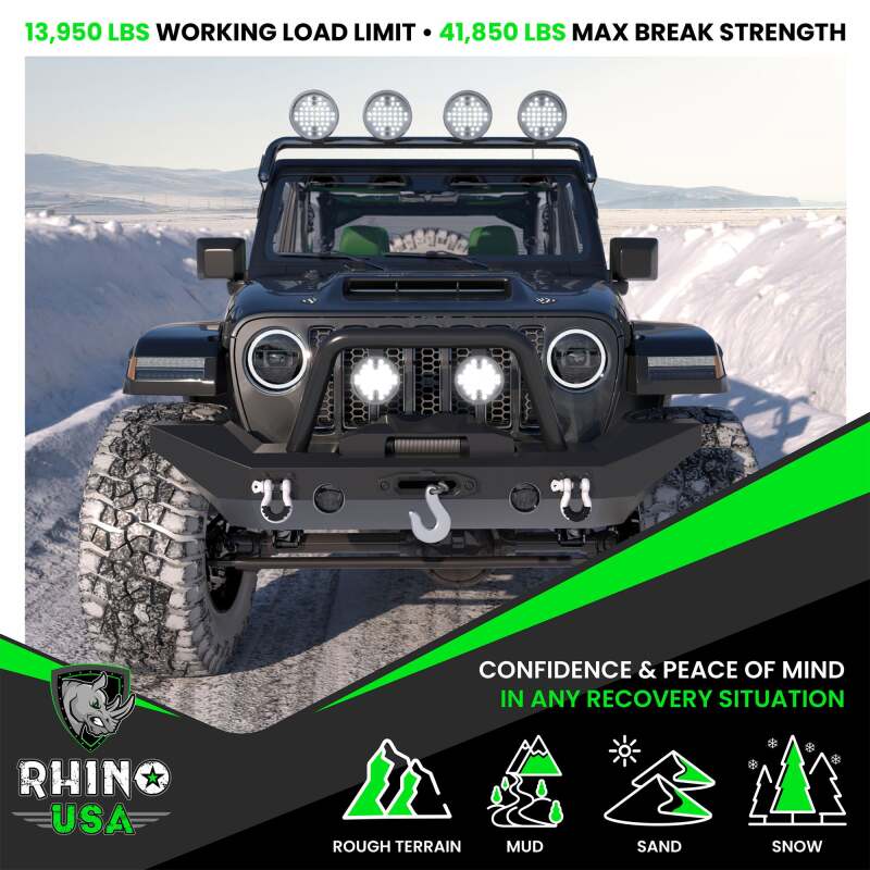 Rhino USA 3/4In D-Ring Shackle Set, Pack Of 2 (Black) - Image 7