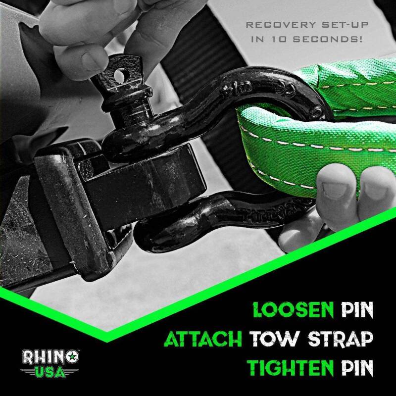 Rhino USA 30Ft Tow Strap/Hitch Combo - Image 2