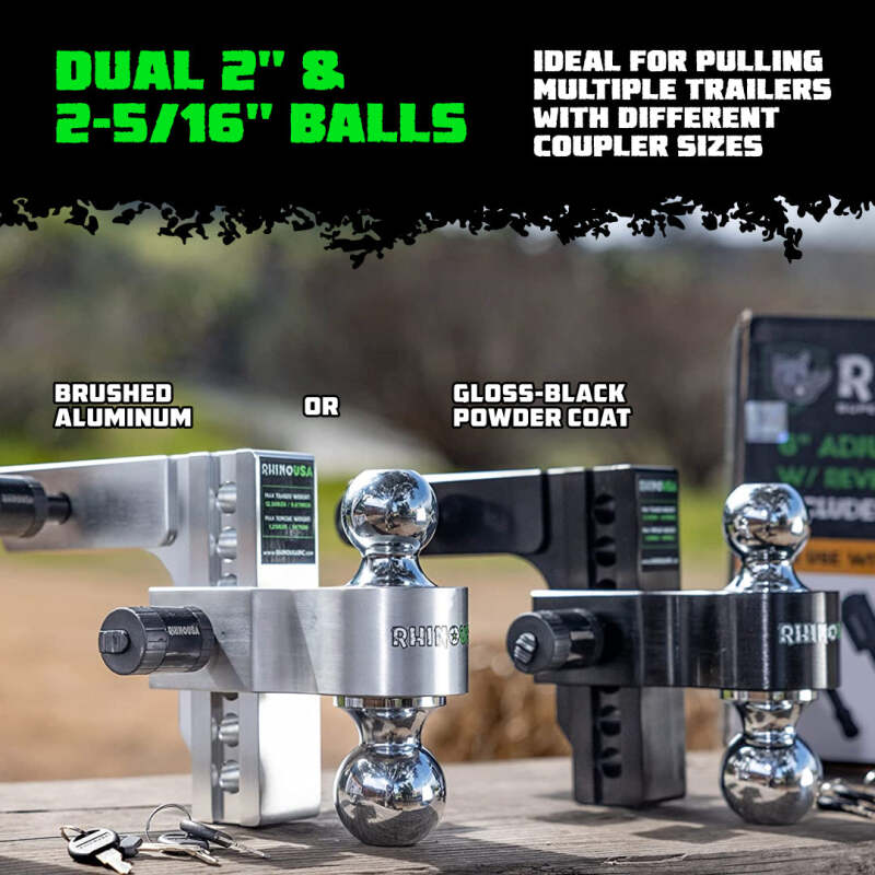 Rhino USA 6In Heavy Duty Drop Hitch - 2In (Silver) - Image 3