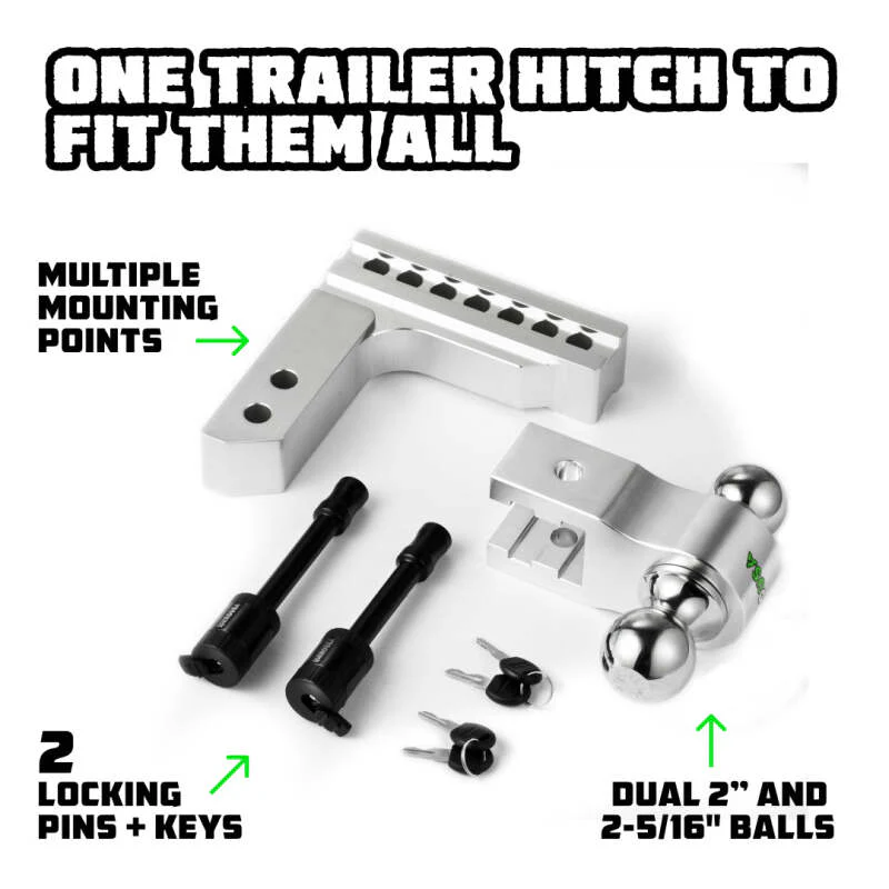 Rhino USA 6In Heavy Duty Drop Hitch - 2In (Silver) - Image 4