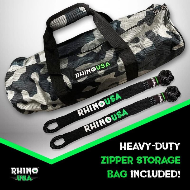 Rhino USA 7/8In X 30Ft Kinetic Rope Recovery Kit W/Soft Shackles (Black) - Image 4