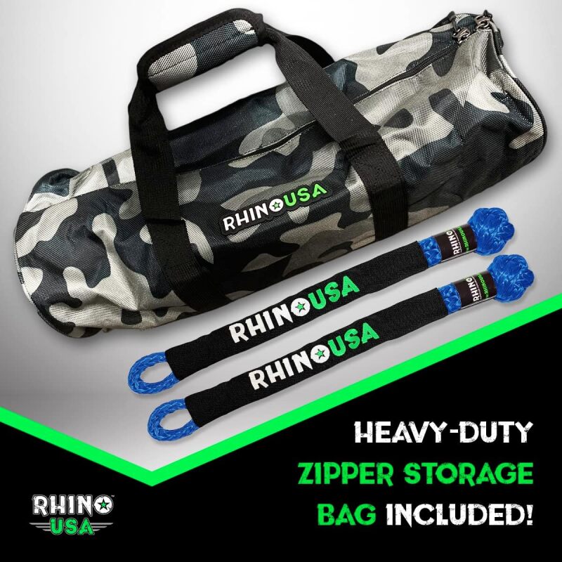 Rhino USA 7/8In X 30Ft Kinetic Rope Recovery Kit W/Soft Shackles (Blue) - Image 4