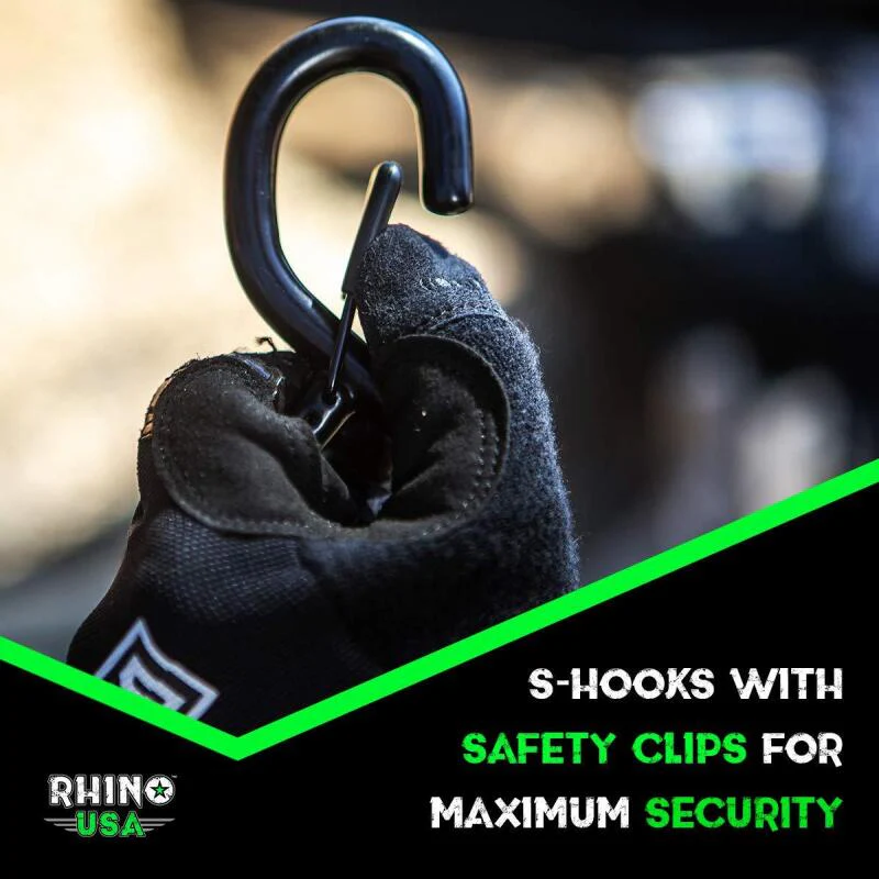 Rhino USA Heavy Duty Ratchet Tie-Down 4-Pack Green 1.6In X 15Ft - Image 6