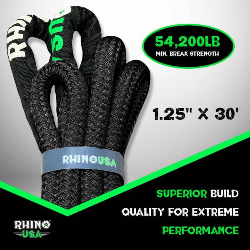 Rhino USA Kinetic Energy Recovery Rope (1.25In X 30Ft) Black - Image 4