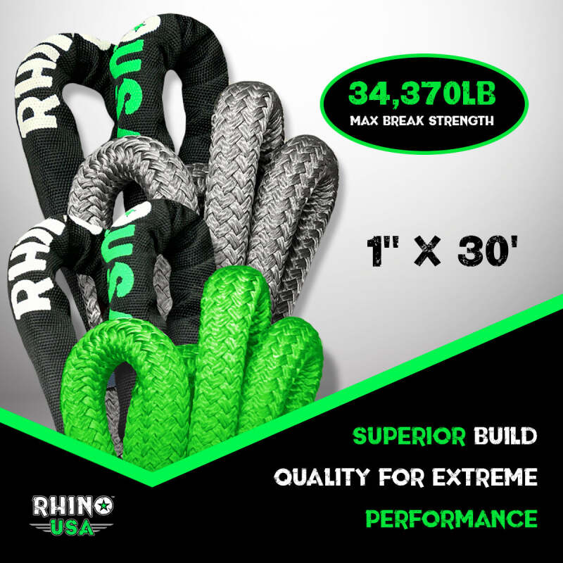 Rhino USA Kinetic Energy Recovery Rope (1In X 30Ft) Green - Image 4