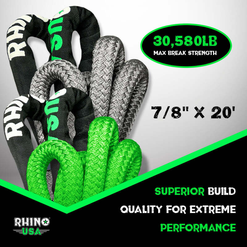 Rhino USA Kinetic Energy Recovery Rope (7/8In X 20Ft) Green - Image 7