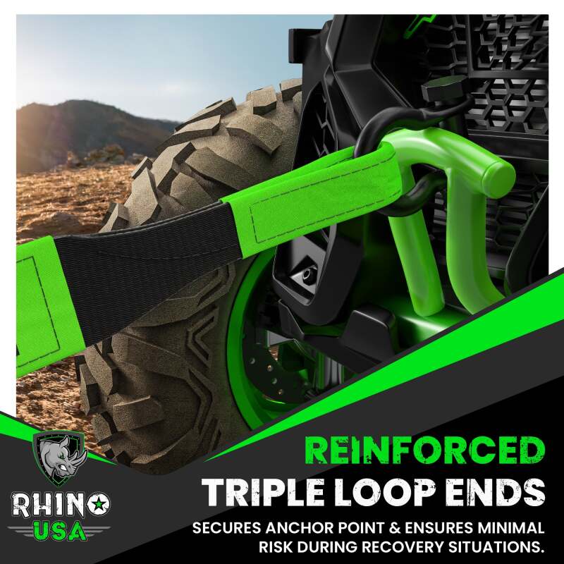 Rhino USA Recovery Tow Strap 3Inx30Ft (Black) - Image 5