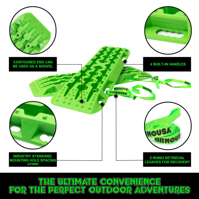 Rhino USA Recovery Traction Boards - Green (Pair) - Image 3
