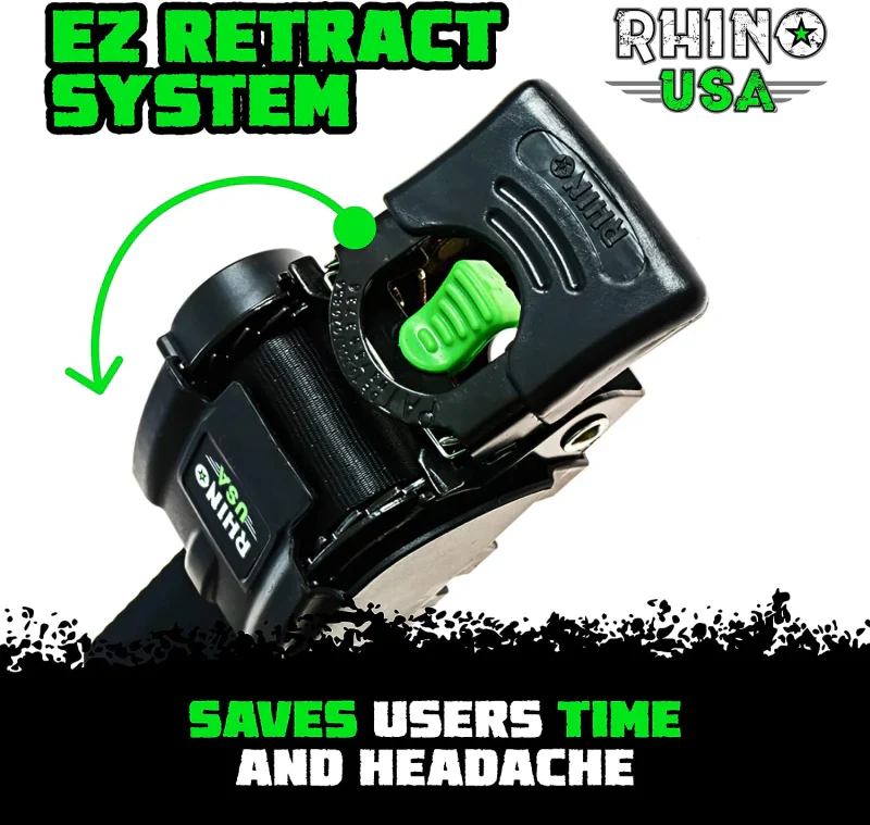 Rhino USA Retractable Transom Straps (2 Pack-Black) - Image 9