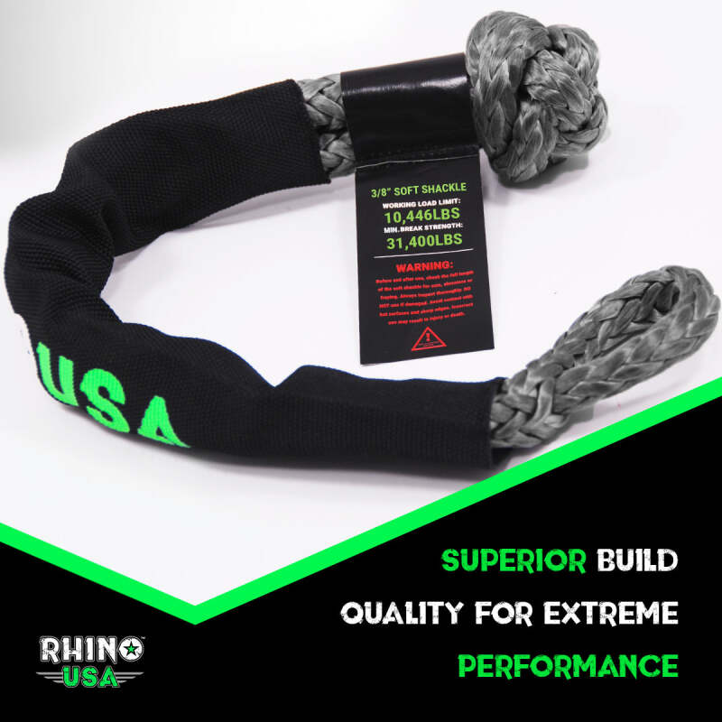 Rhino USA Synthetic Soft Shackle (2Pk 3/8InX22In) (Gray) - Image 3