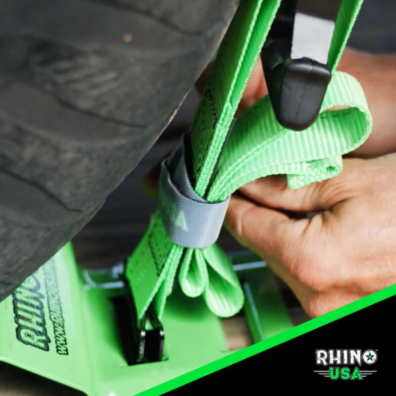 Rhino USA Utv Wheel Chock Tie-Down Kit (2-Wheel Kit) (Green) - Image 2