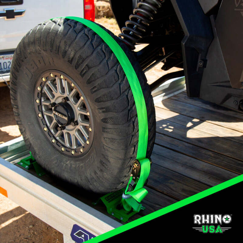 Rhino USA Utv Wheel Chock Tie-Down Kit (2-Wheel Kit) (Green) - Image 4