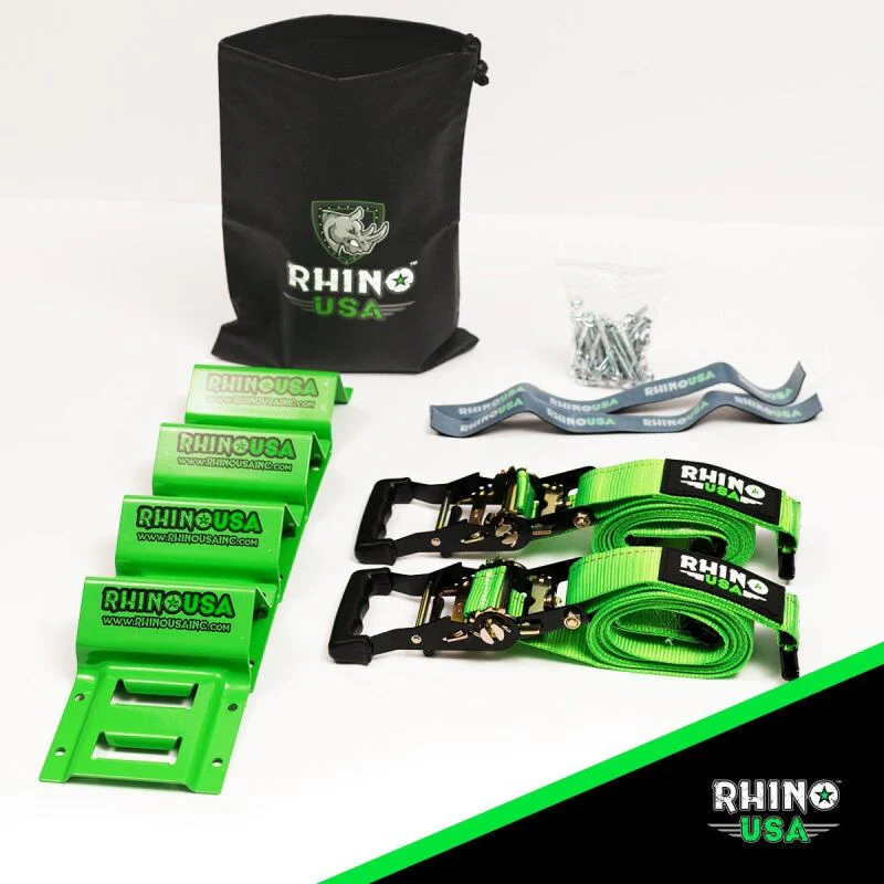 Rhino USA Utv Wheel Chock Tie-Down Kit (2-Wheel Kit) (Green) - Image 5
