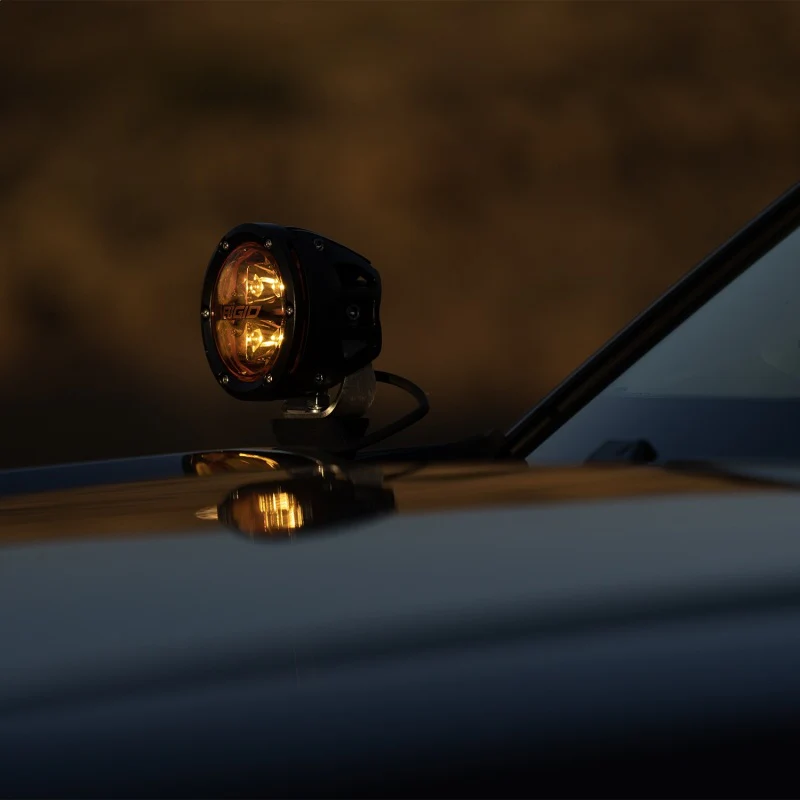 Rigid Industries 360-Series 4in Fog w/ Amber PRO Lens - White (Pair) - Image 5