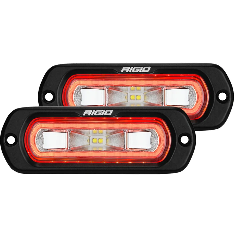 Rigid Industries SR-L Series Flush Mount LED Spreader Pair w/ Amber Halo - Universal - Image 4
