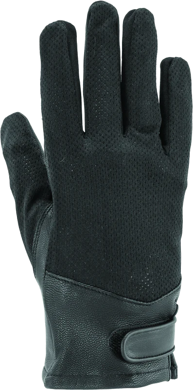 River Road Pecos Leather Mesh Gloves Black - Large