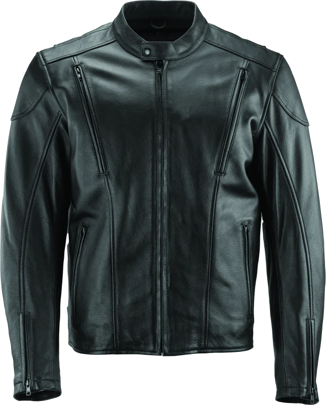 River Road Race Leather Jacket Black - Medium