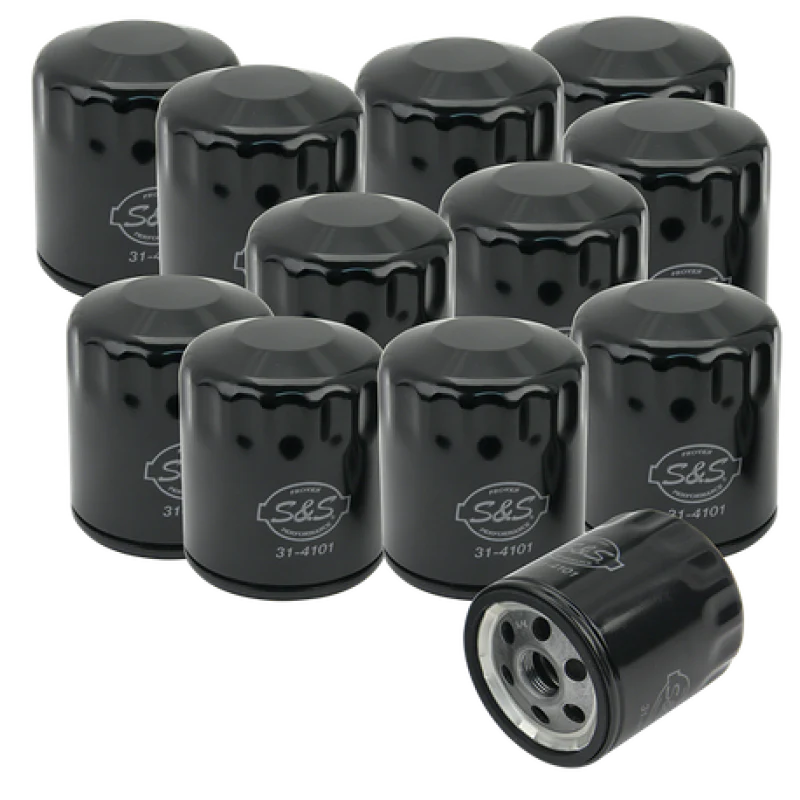 S&S Cycle Sportster/Evolution Models Black Oil Filters - 12 Pack