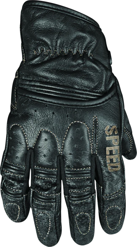 Speed and Strength Rust and Redemption Leather Gloves Black - XL