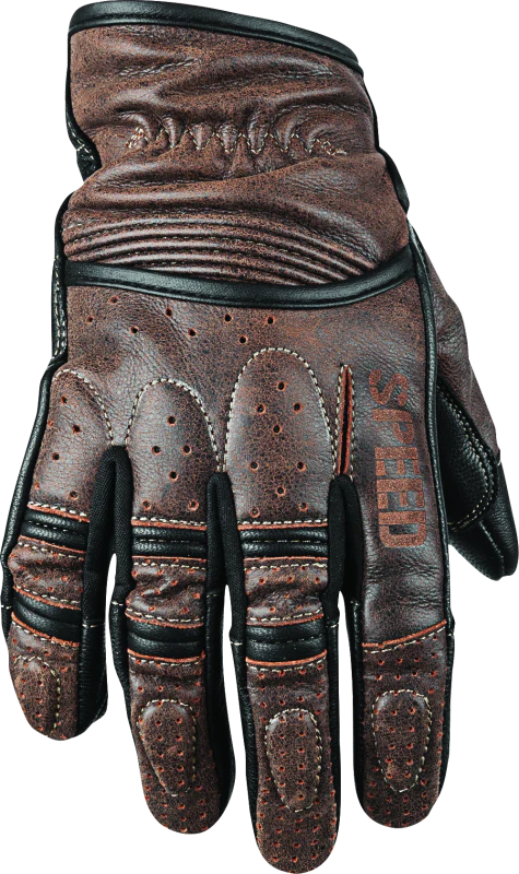 Speed and Strength Rust and Redemption Leather Gloves Brown - Small