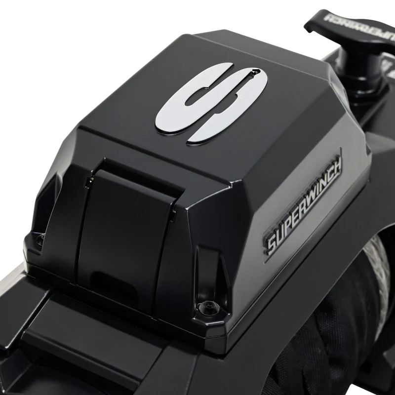 Superwinch 10000 LBS 12V DC 3/8in x 80ft Synthetic Rope SX10SR Winch - Semi Gloss Black - Image 10