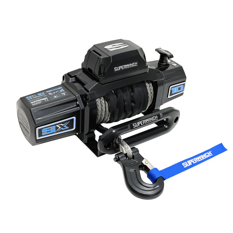 Superwinch 10000 LBS 12V DC 3/8in x 80ft Synthetic Rope SX10SR Winch - Semi Gloss Black - Image 14