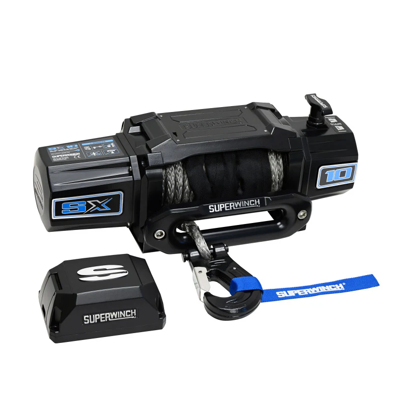 Superwinch 10000 LBS 12V DC 3/8in x 80ft Synthetic Rope SX10SR Winch - Semi Gloss Black - Image 18