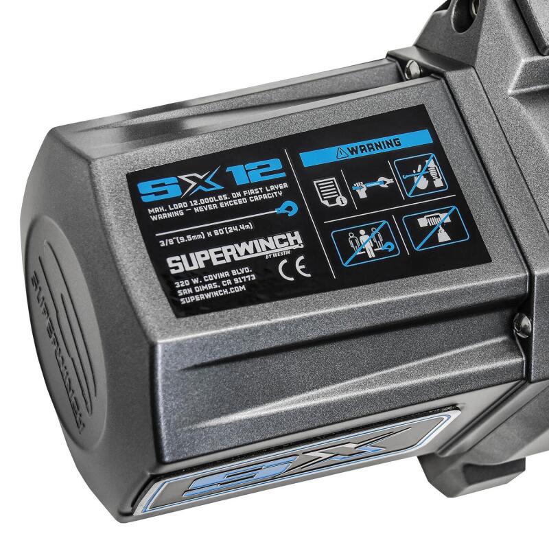 Superwinch 12000 LBS 12V DC 3/8in x 80ft Synthetic Rope SX 12000SR Winch - Graphite - Image 10