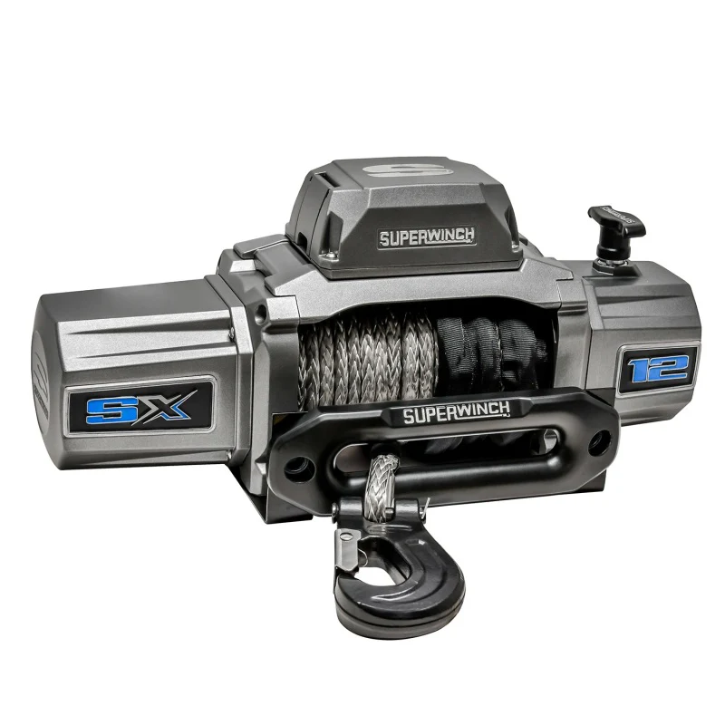 Superwinch 12000 LBS 12V DC 3/8in x 80ft Synthetic Rope SX 12000SR Winch - Graphite - Image 21