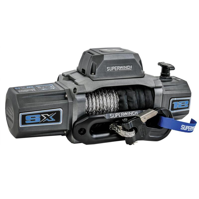 Superwinch 12000 LBS 12V DC 3/8in x 80ft Synthetic Rope SX 12000SR Winch - Graphite - Image 22