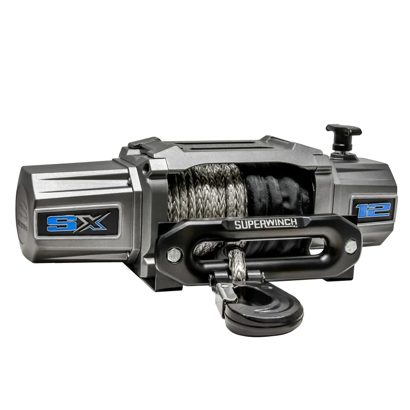 Superwinch 12000 LBS 12V DC 3/8in x 80ft Synthetic Rope SX 12000SR Winch - Graphite - Image 24