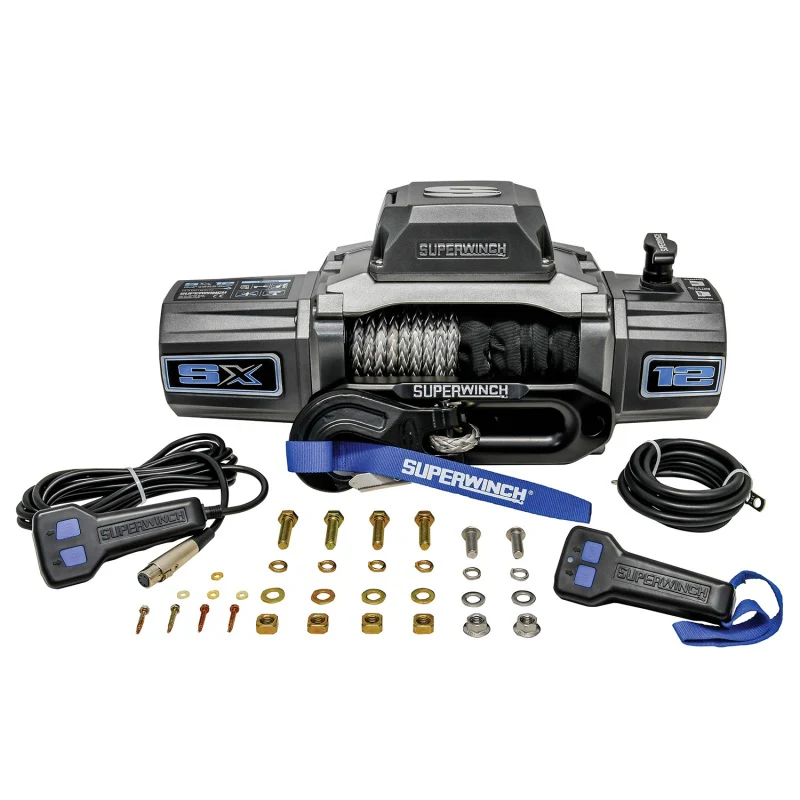 Superwinch 12000 LBS 12V DC 3/8in x 80ft Synthetic Rope SX 12000SR Winch - Graphite - Image 27