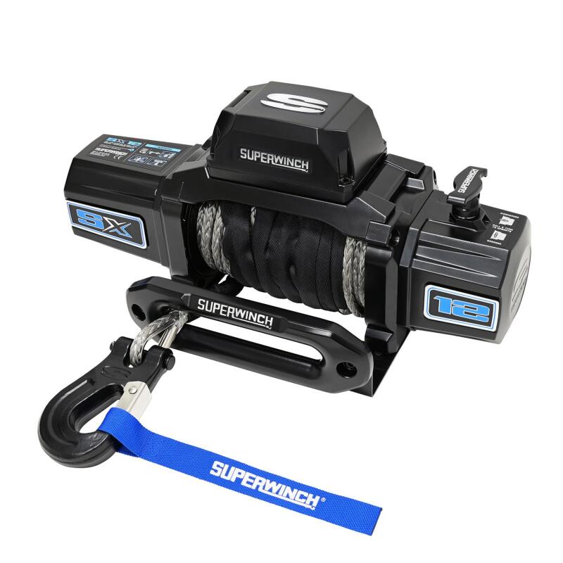 Superwinch 12000 LBS 12V DC 3/8in x 80ft Synthetic Rope SX12SR Winch - Semi Gloss Black - Image 13