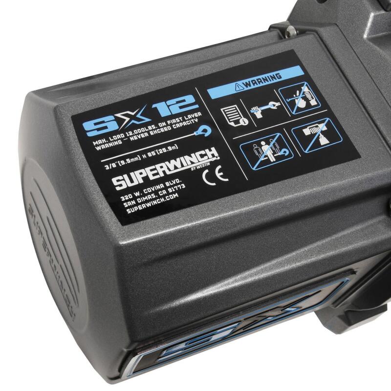 Superwinch 12000 LBS 12V DC 3/8in x 85ft Wire Rope SX 12000 Winch - Graphite - Image 3