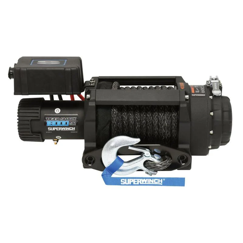 Superwinch 18000 LBS 12V DC 33/64in x 79 ft Synthetic Rope Tiger Shark 18000SR Winch - Image 2