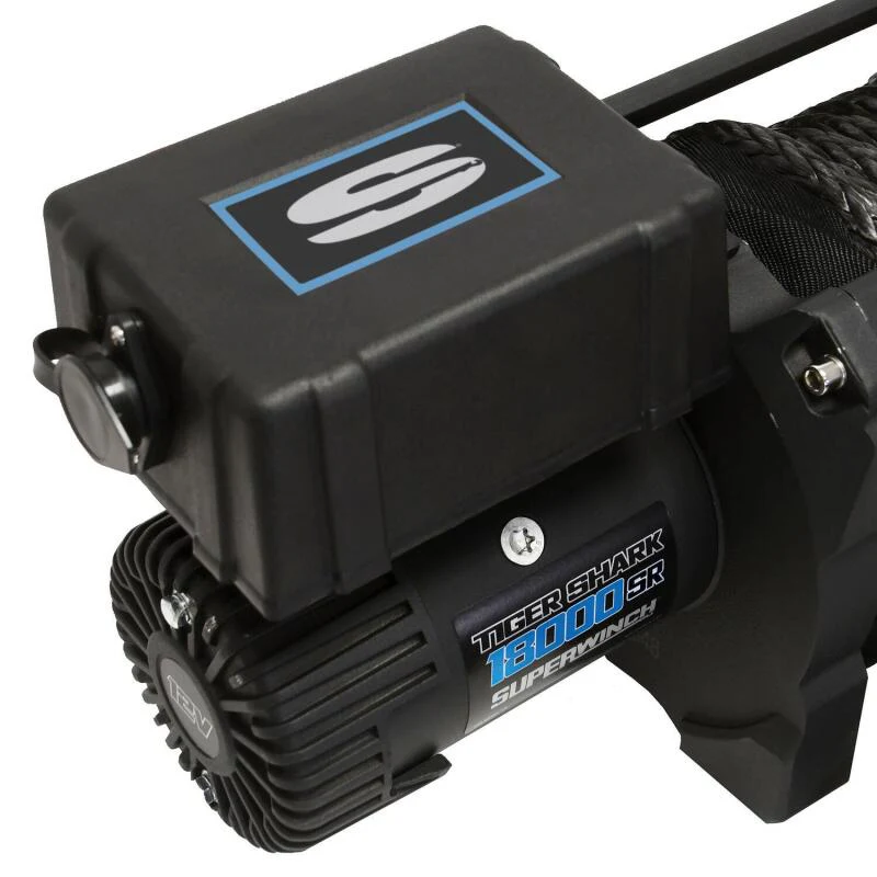Superwinch 18000 LBS 12V DC 33/64in x 79 ft Synthetic Rope Tiger Shark 18000SR Winch - Image 5