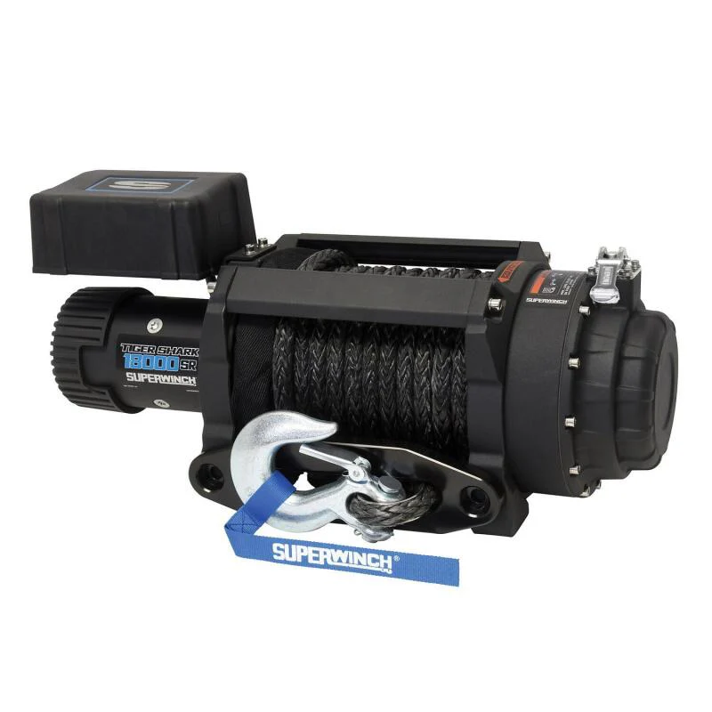 Superwinch 18000 LBS 12V DC 33/64in x 79 ft Synthetic Rope Tiger Shark 18000SR Winch - Image 8