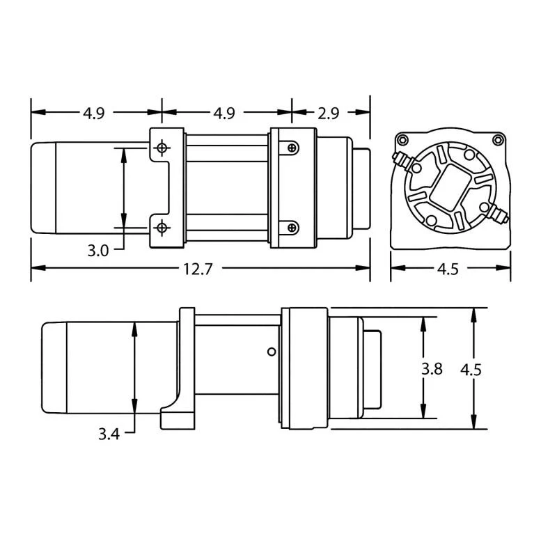 Superwinch 2500 LBS 12V DC 3/16in x 40ft Steel Rope Terra 2500 Winch - Gray Wrinkle - Image 16