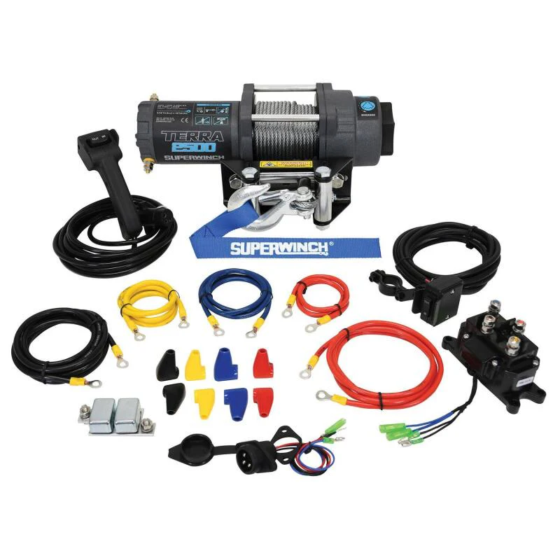 Superwinch 2500 LBS 12V DC 3/16in x 40ft Steel Rope Terra 2500 Winch - Gray Wrinkle - Image 7