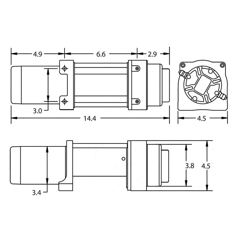 Superwinch 4500 LBS 12V DC 1/4in x 50ft Synthetic Rope Terra 4500SR Winch - Gray Wrinkle - Image 19