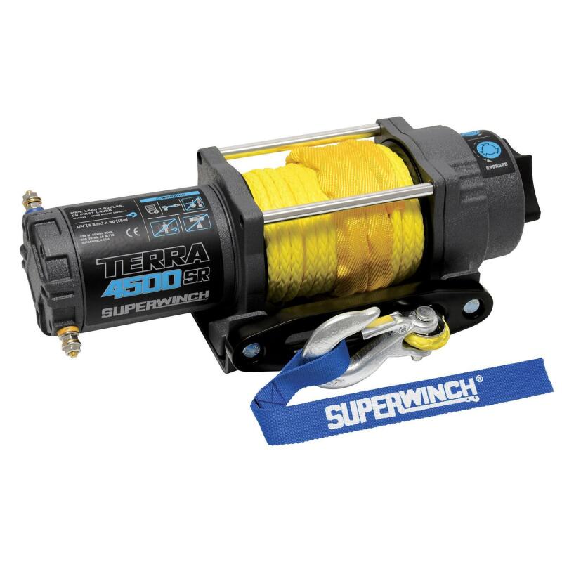 Superwinch 4500 LBS 12V DC 1/4in x 50ft Synthetic Rope Terra 4500SR Winch - Gray Wrinkle - Image 20
