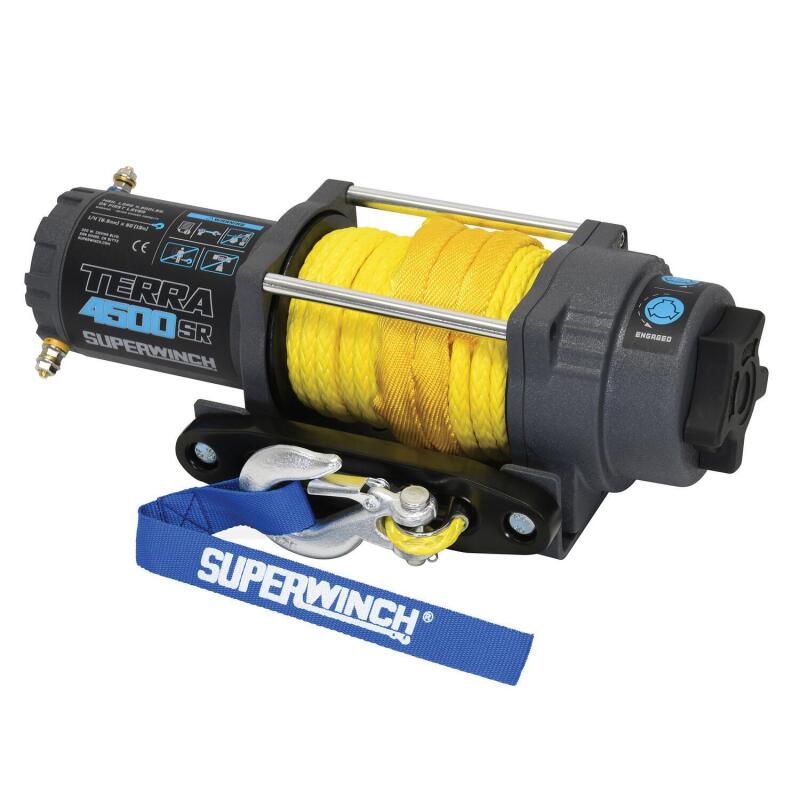 Superwinch 4500 LBS 12V DC 1/4in x 50ft Synthetic Rope Terra 4500SR Winch - Gray Wrinkle - Image 9