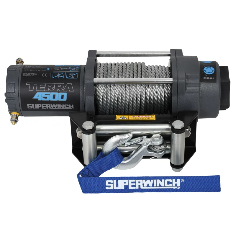 Superwinch 4500 LBS 12V DC 15/64in x 50ft Steel Rope Terra 4500 Winch - Gray Wrinkle - Image 17