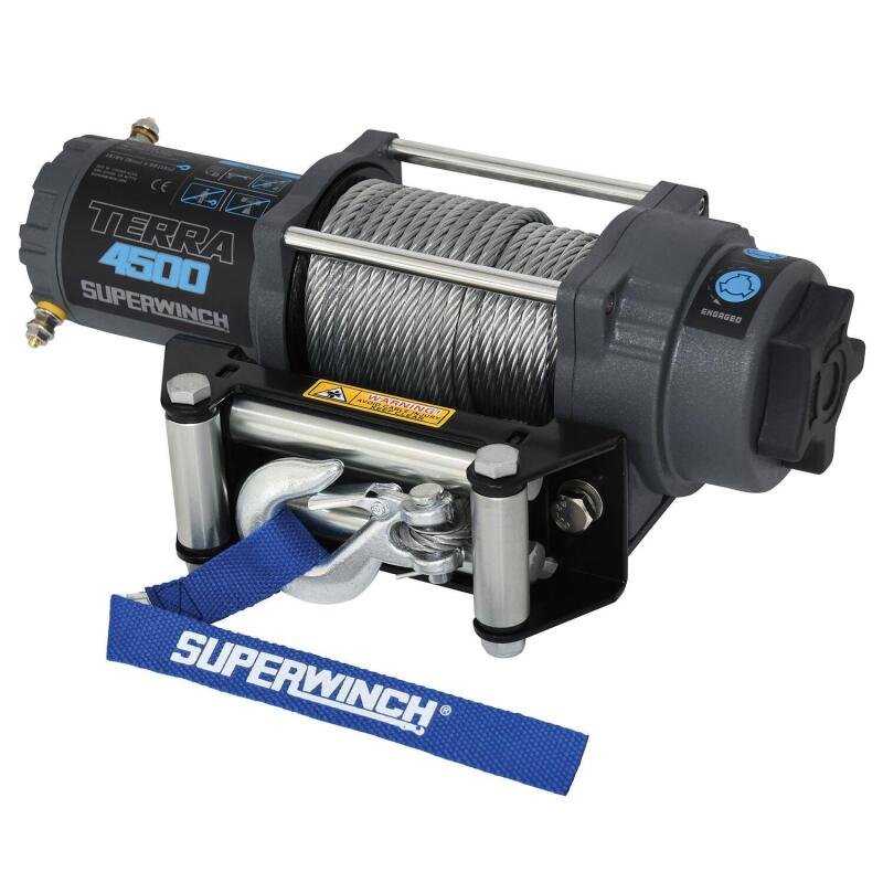 Superwinch 4500 LBS 12V DC 15/64in x 50ft Steel Rope Terra 4500 Winch - Gray Wrinkle - Image 19