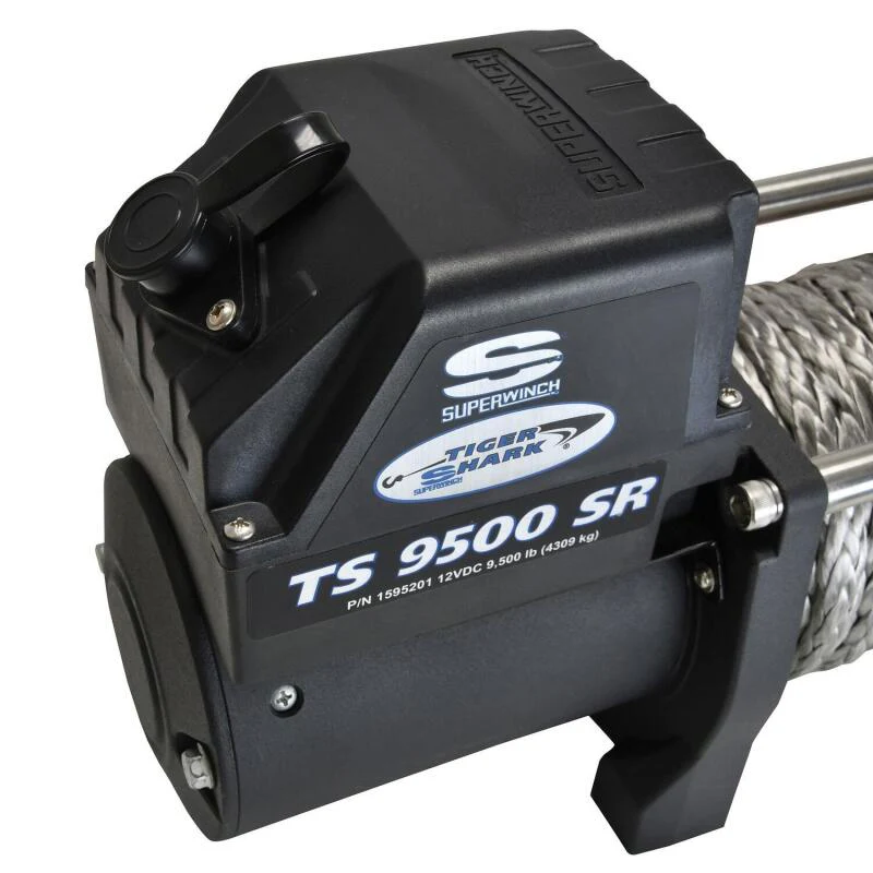 Superwinch 9500 LBS 12V DC 3/8in x 80ft Synthetic Rope Tiger Shark 9500 Winch - Image 3