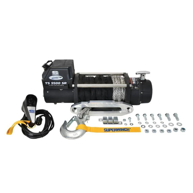 Superwinch 9500 LBS 12V DC 3/8in x 80ft Synthetic Rope Tiger Shark 9500 Winch - Image 7