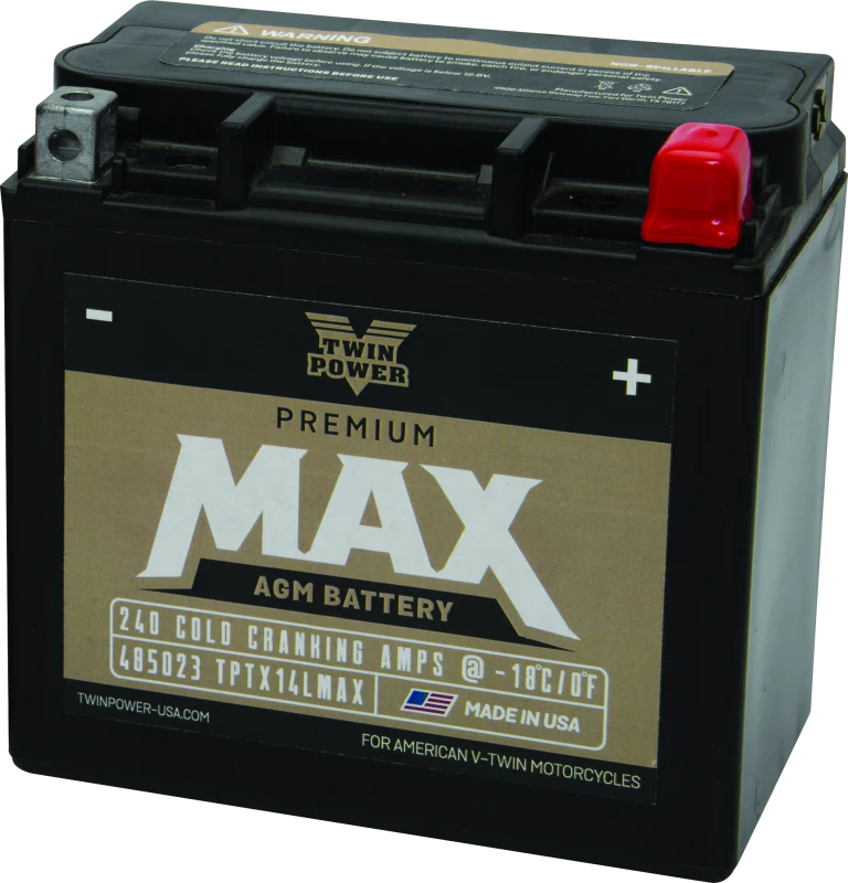 Twin Power GYZ-16HL Premium MAX Battery Replaces H-D 65958-04 Made in USA 240 CCA